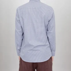 Chemise bleu motif pied de poule coton Homme BILL TORNADE