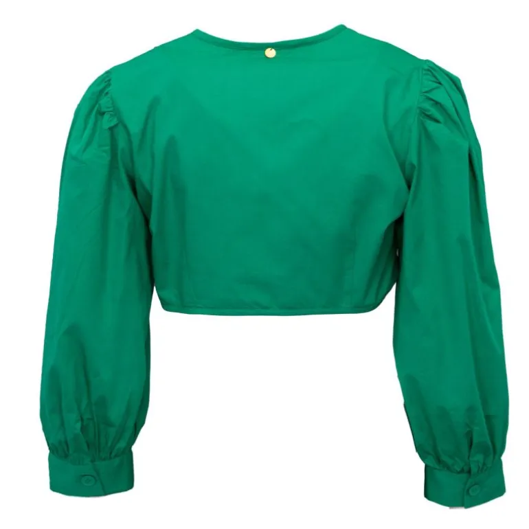 Chemise crop karo décolleté V couleur unie Femme ANTIK BATIK