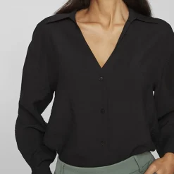 Chemise Domira col v black beauty Femme VILA