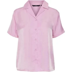 Chemise manches courtes rose,décontracté uni Femme VERO MODA