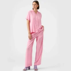 Chemise manches courtes rose,décontracté uni Femme VERO MODA