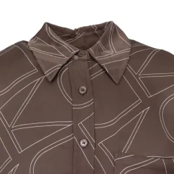 Chemise marron effet satiné légère avec logo Femme CALVIN KLEIN