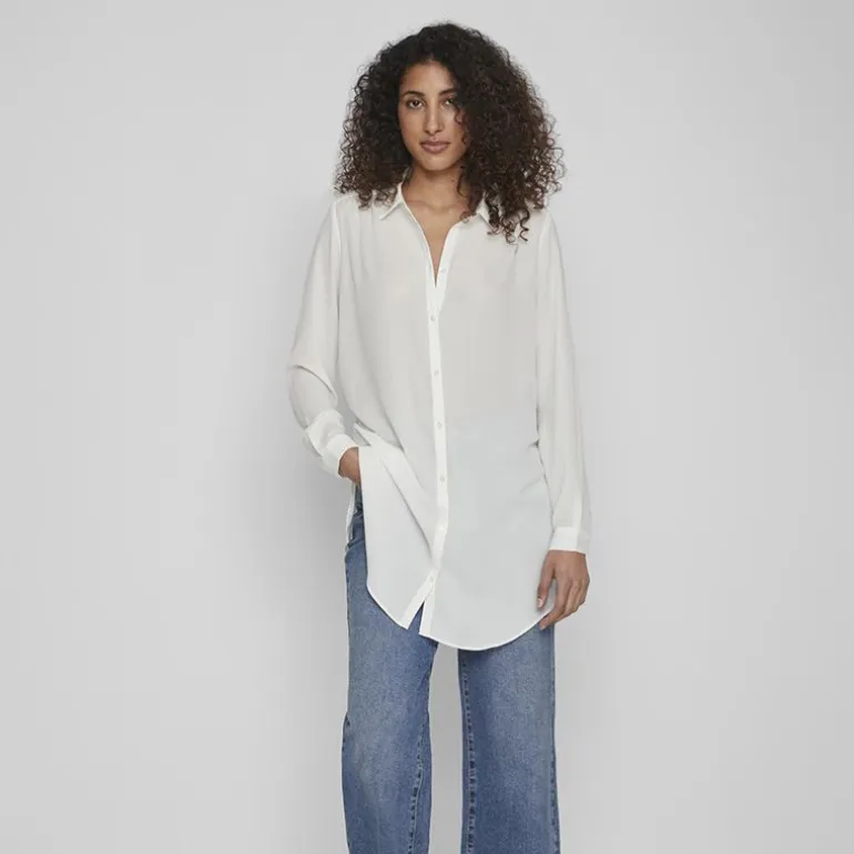 Chemise mi longue Lucy snow white Femme VILA