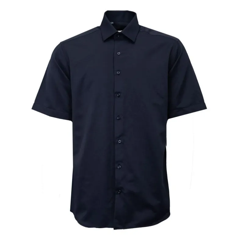 Chemise unie mc regular noire bill302 Homme BILL TORNADE