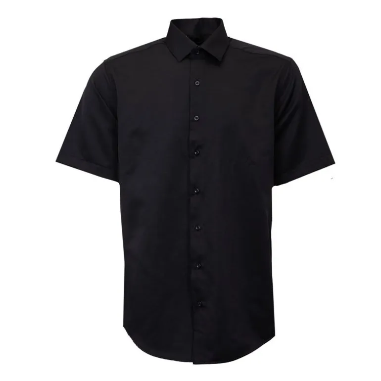 Chemise unie mc regular noire bill302 Homme BILL TORNADE
