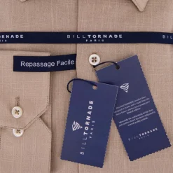 Chemise unie regular fit coton aspect lin Homme BILL TORNADE