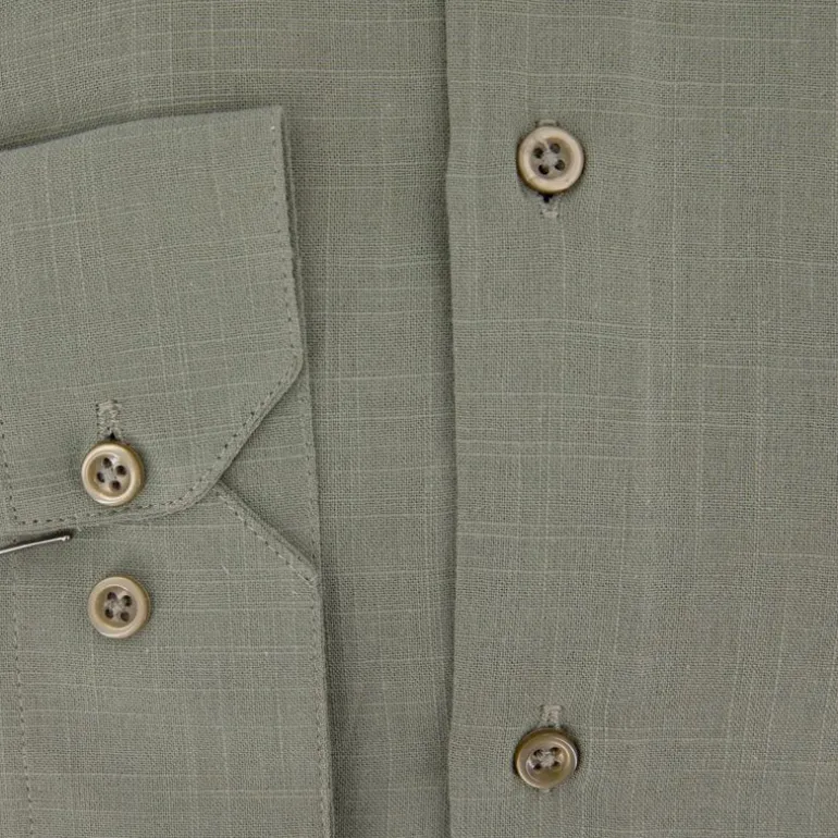 Chemise unie regular fit coton aspect lin Homme BILL TORNADE