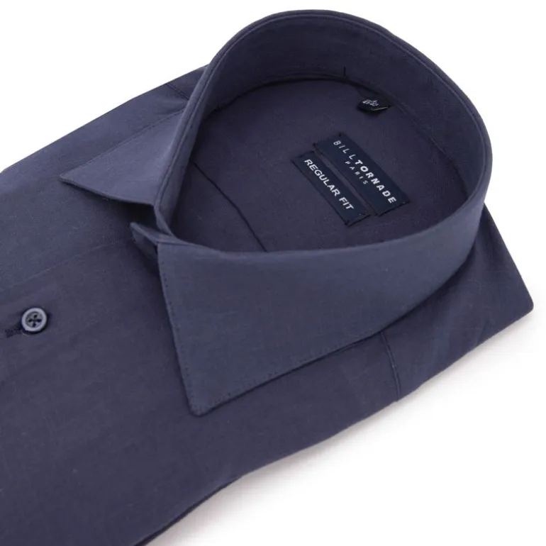 Chemise unie regular fit coton aspect lin Homme BILL TORNADE