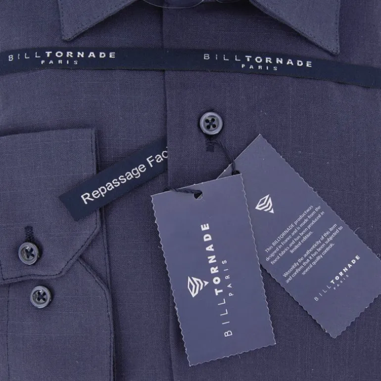 Chemise unie regular fit coton aspect lin Homme BILL TORNADE