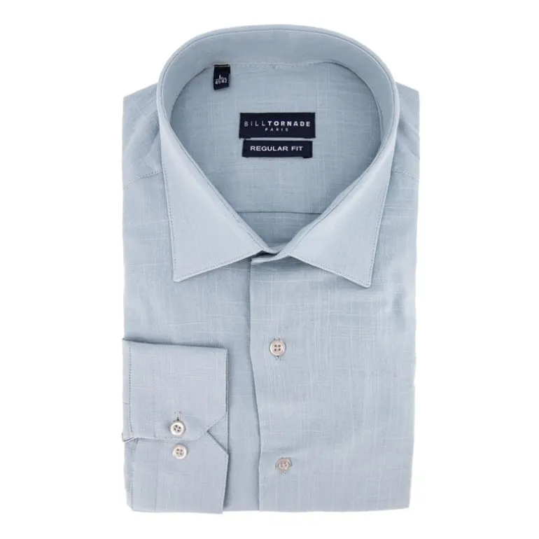 Chemise unie regular fit coton aspect lin Homme BILL TORNADE