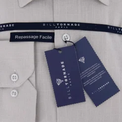 Chemise unie regular fit coton aspect lin Homme BILL TORNADE