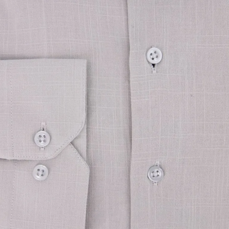 Chemise unie regular fit coton aspect lin Homme BILL TORNADE