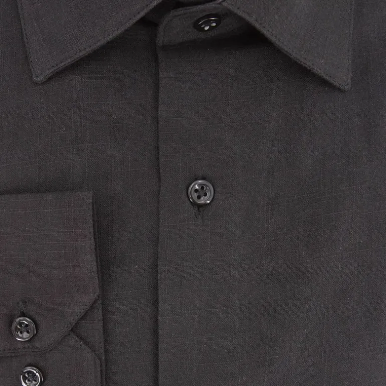 Chemise unie regular fit coton aspect lin Homme BILL TORNADE