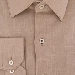 Chemise unie regular fit coton aspect lin Homme BILL TORNADE