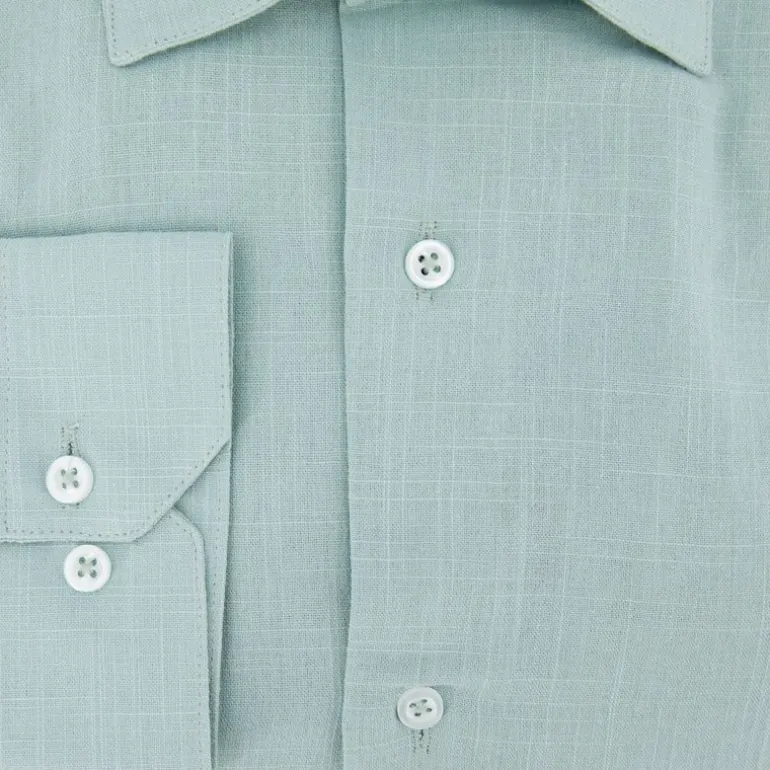 Chemise unie regular fit coton aspect lin Homme BILL TORNADE