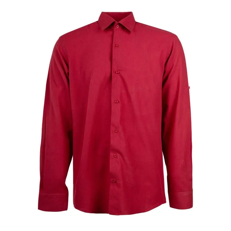 Chemise unie regular fit coton aspect lin Homme BILL TORNADE