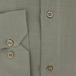 Chemise unie regular fit coton aspect lin Homme BILL TORNADE