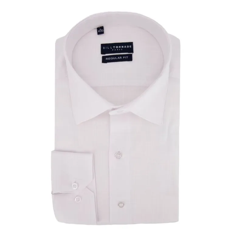 Chemise unie regular fit coton aspect lin Homme BILL TORNADE