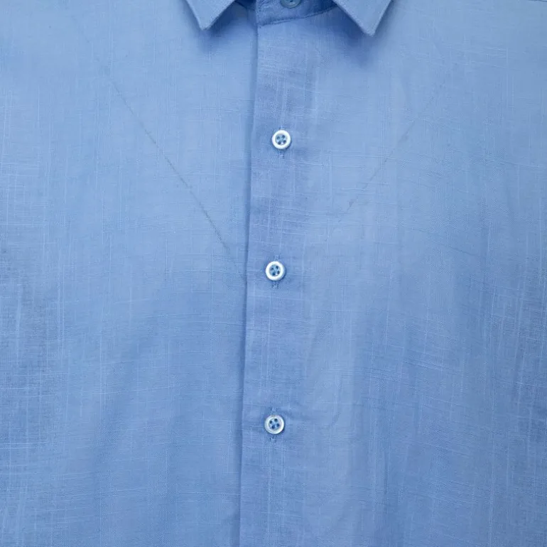 Chemise unie regular fit coton aspect lin Homme BILL TORNADE