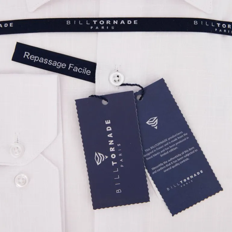 Chemise unie regular fit coton aspect lin Homme BILL TORNADE