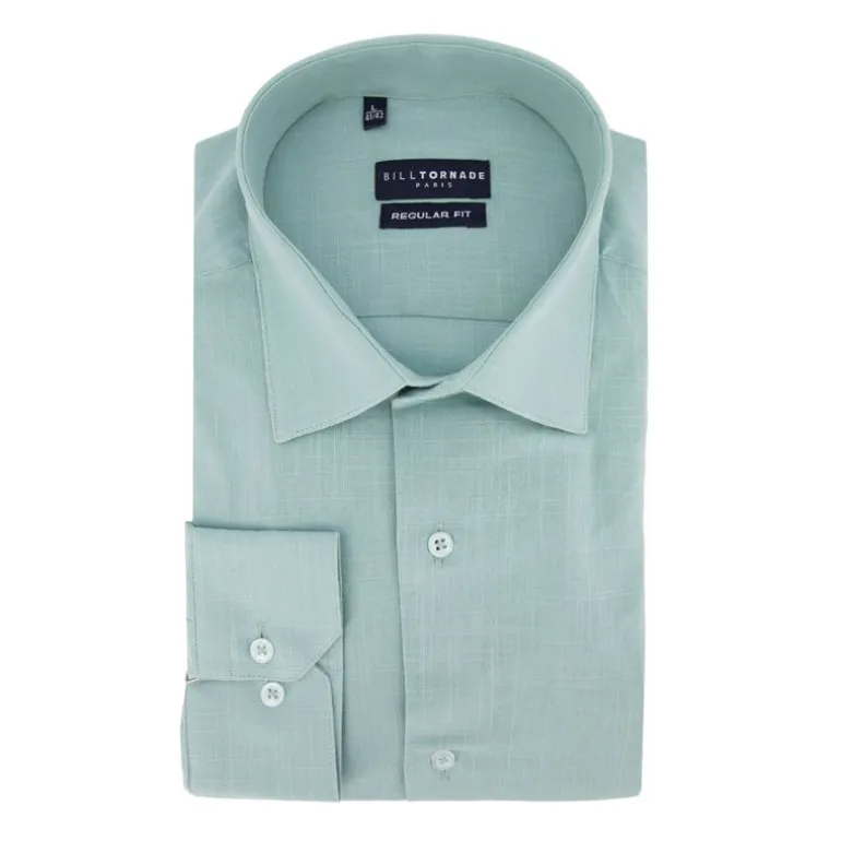 Chemise unie regular fit coton aspect lin Homme BILL TORNADE