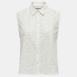 Chemisette tallie broderie anglaise sans manches Femme JDY