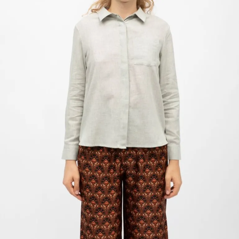 Chemisier gris chiné carli manches longues Femme LA PETITE ETOILE