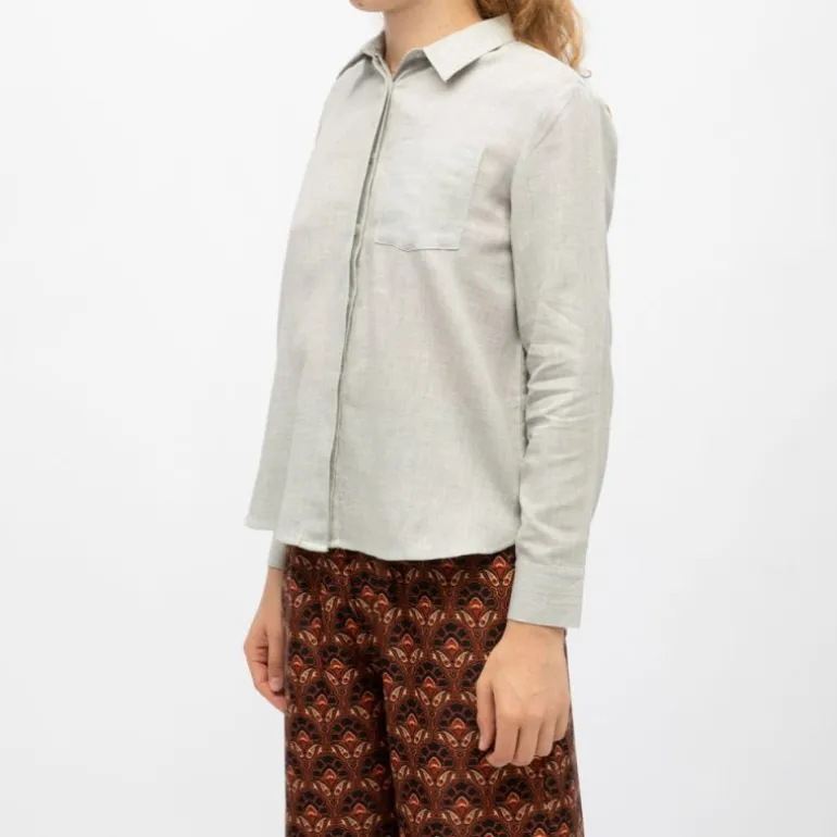 Chemisier gris chiné carli manches longues Femme LA PETITE ETOILE