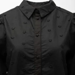 Chemisier noir claryne à motif coeurs brodés Femme DEELUXE 74