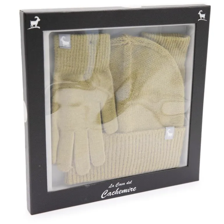 Coffret bonnet + gant assortis Femme LA CASA DEL CACHEMIRE