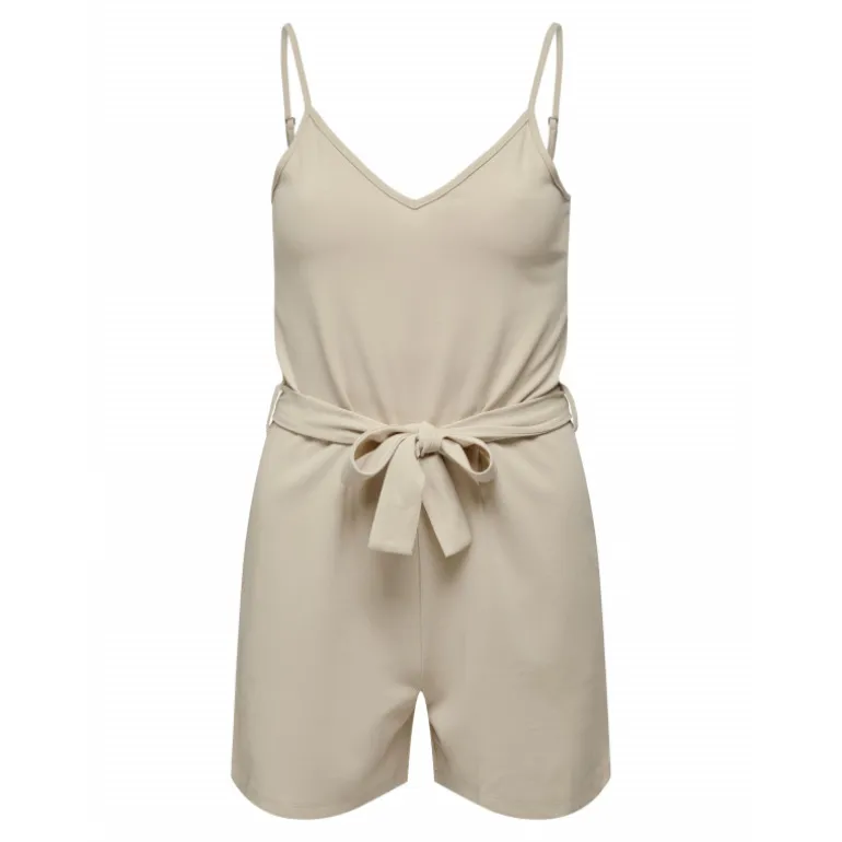 Combishort col v bretelles réglables ceinture uni Femme JDY