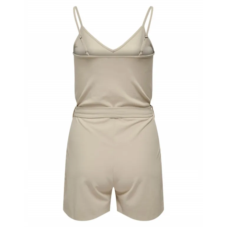 Combishort col v bretelles réglables ceinture uni Femme JDY