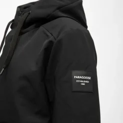 Coupe vent à capuche noir stream Homme PARAGOOSE