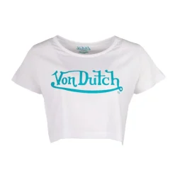 Crop top blanc logo poitrine Femme VON DUTCH