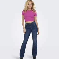 Crop top manches courtes uni Femme ONLY