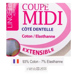 Culotte coupe midi côté dentelle Femme LINGERIE AU FEMININ