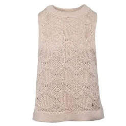 Débardeur maille brodé coton beige Miro Femme LA PETITE ETOILE