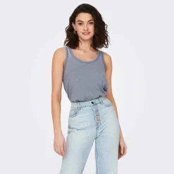 Débardeur sans manches col rond coupe droite Femme ONLY