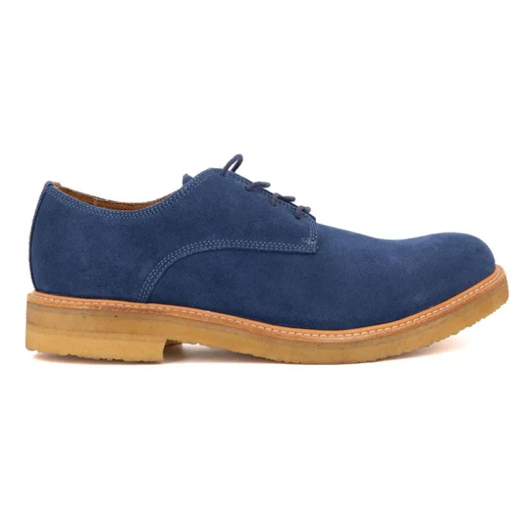 Derbies bleu cobalt en daim Homme LUSQUINOS