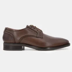 Derbies cuir lisse marron foncé à lacets fins Homme PIERRE CARDIN