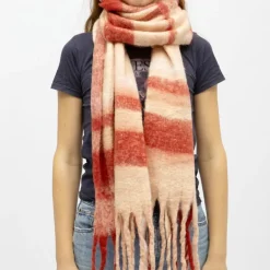 Echarpe à franges douce à carreaux assorti laine 40x210 cm Femme GERARD PASQUIER