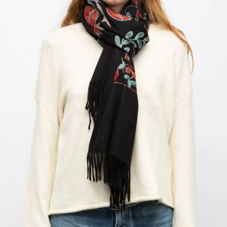 Echarpe broderie imprimé fleurs 70x185cm Femme GERARD PASQUIER