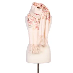 Echarpe crème avec pampilles broderie fleurie 70x180cm Lindsay Mixte BURTON OF LONDON