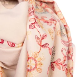 Echarpe crème avec pampilles broderie fleurie 70x180cm Lindsay Mixte BURTON OF LONDON