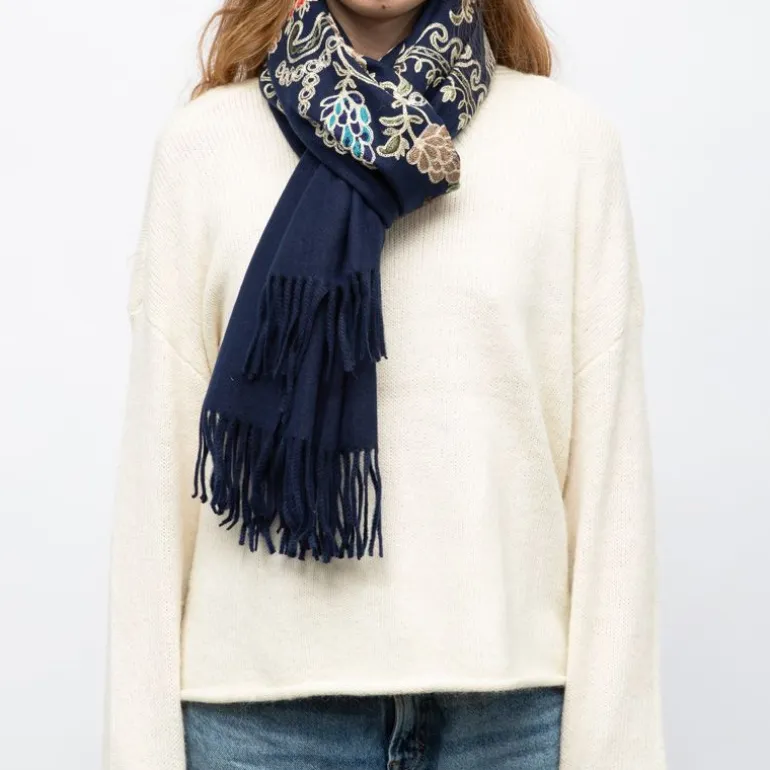 Echarpe douce avec broderie 70x185cm Femme GERARD PASQUIER