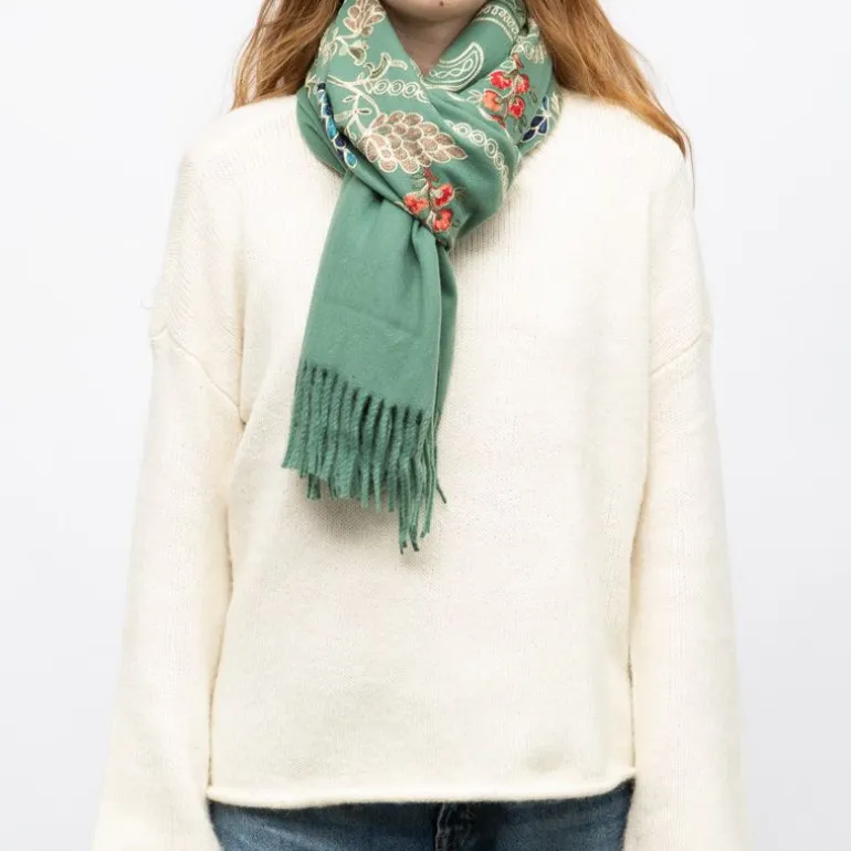 Echarpe douce avec broderie 70x185cm Femme GERARD PASQUIER