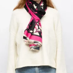 Echarpe motif tableau de fleurs 90x180cm Femme GERARD PASQUIER