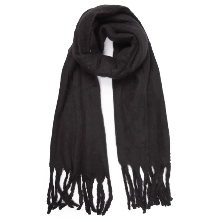 Echarpe unie à franges laine 50x200 cm Femme GERARD PASQUIER