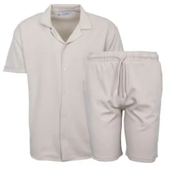 Ensemble chemisette short gaufré cordon dove Homme PANAME BROTHERS