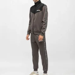 Ensemble veste de sport gris foncé avec bandes noires Homme ELLESSE